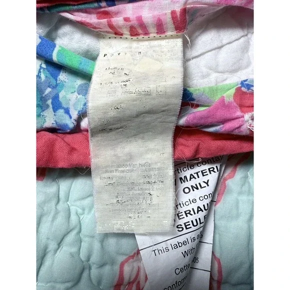 Pottery Barn Lilly Pulitzer Sham Fan Sea Pants Reversible Cotton Quilted Std - Picture 7 of 12